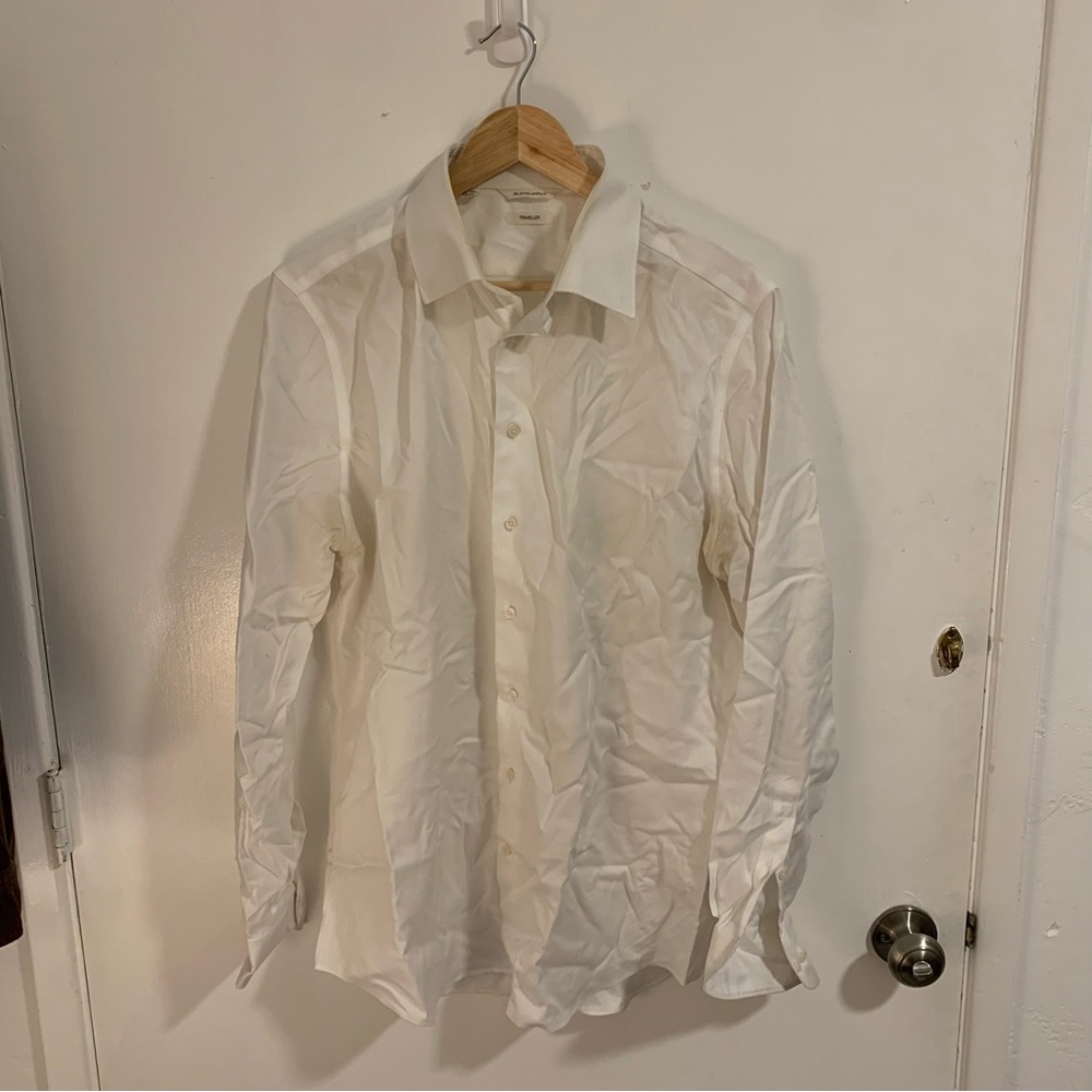 Suitsupply Traveller White Slim Fit Dress Shirt 16.5